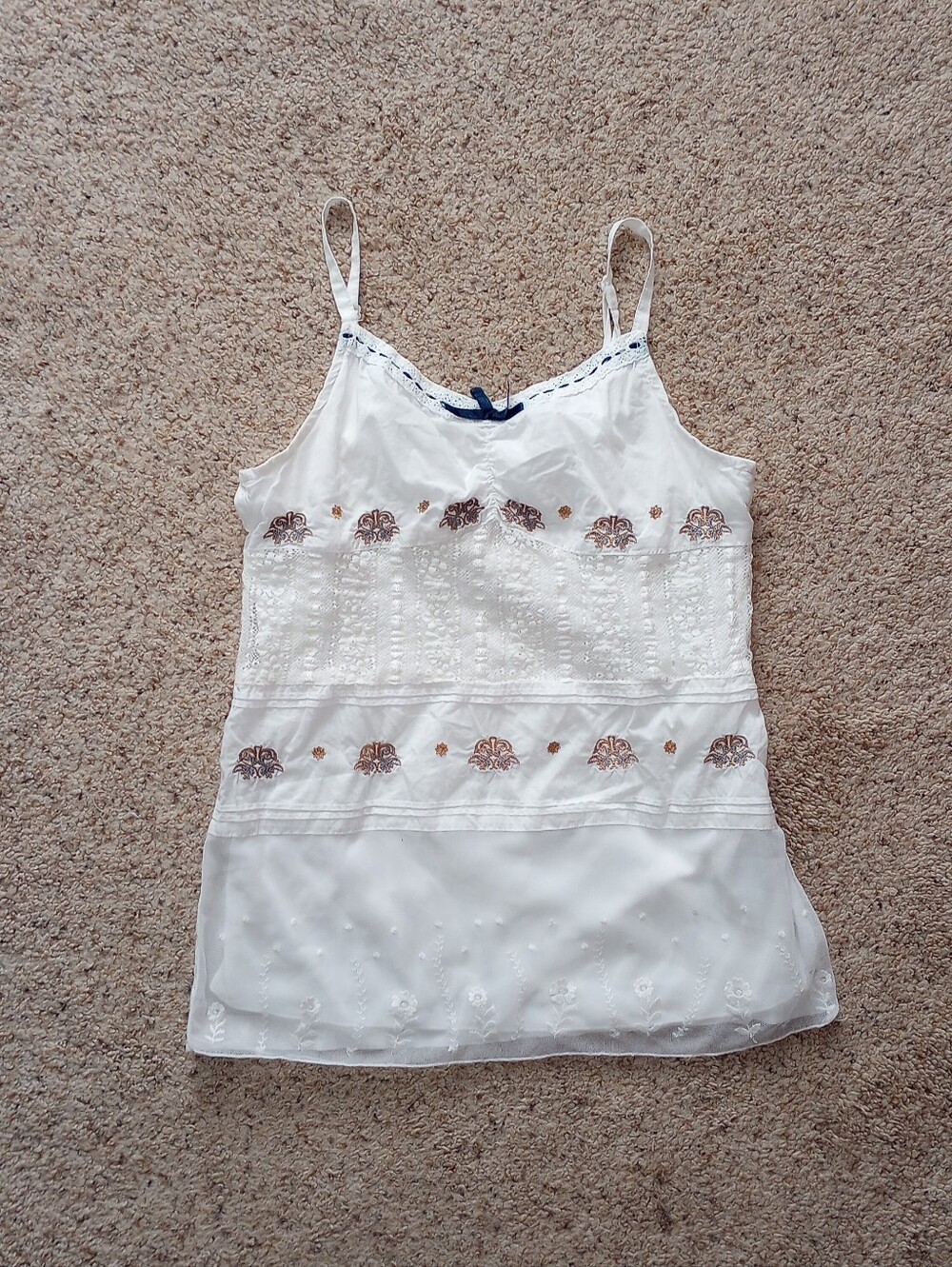 Y2K Mary-Kate And Ashley White Tank Top Bohemian Summer Hippie Boho
